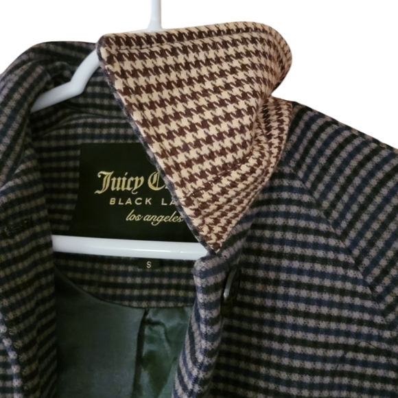 Plaid Trench Coat (Gray and Blue) - Picture 3 of 5